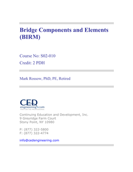 Bridge Components and Elements (BIRM)