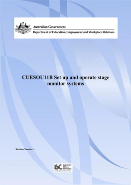 CUESOU11B Set up and Operate Stage Monitor Systems