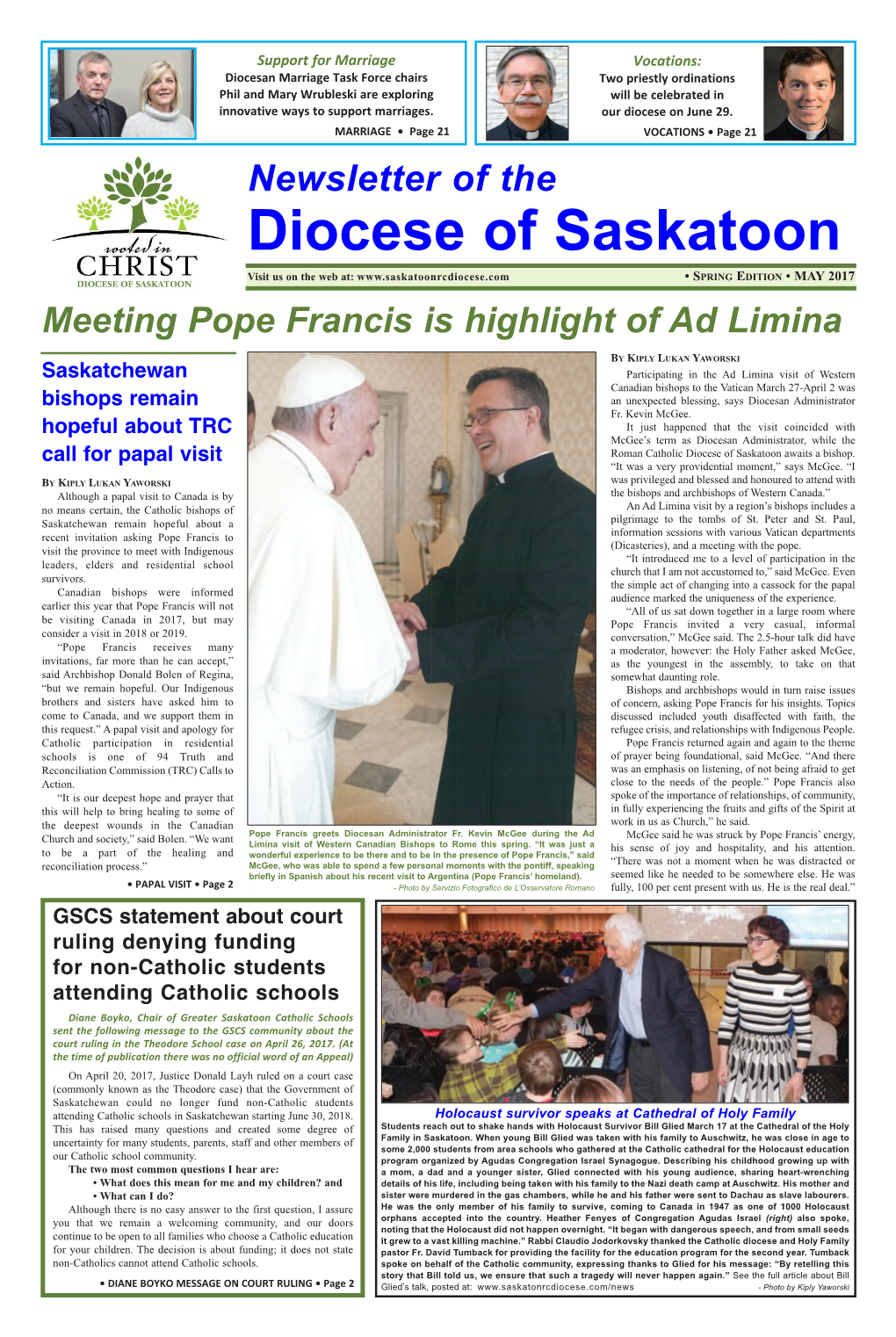 Diocesan Newsletter) , Addressed to Our Brothers and Sisters in Faith and All People Who Have the Gift Necessary Supports, Fear, and Any Number of Other of Life