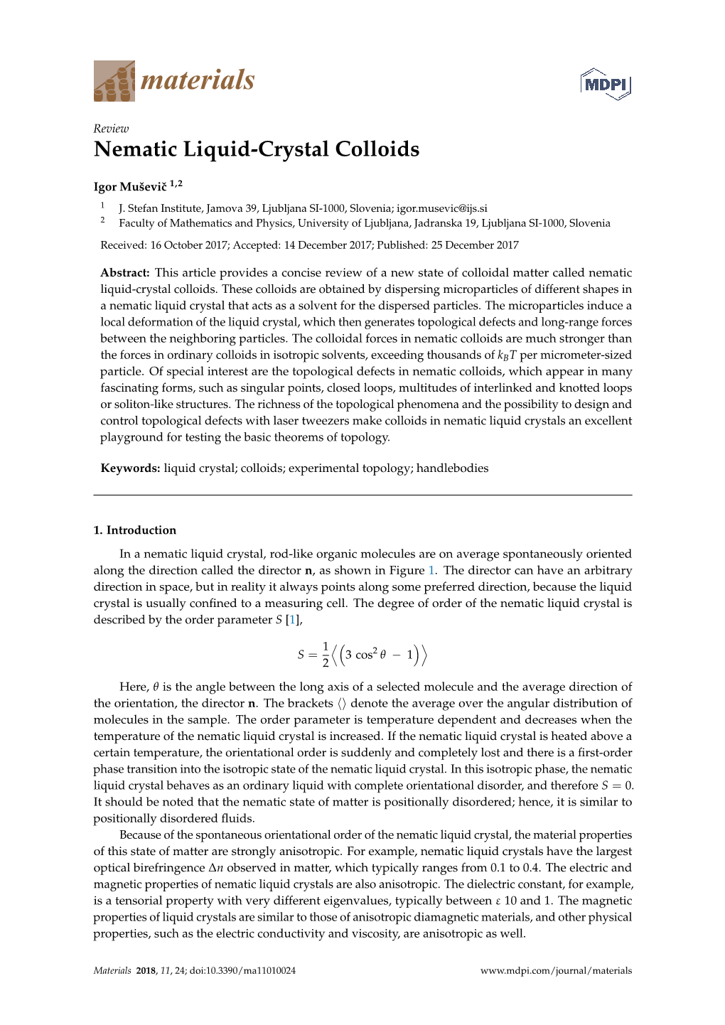 Nematic Liquid-Crystal Colloids