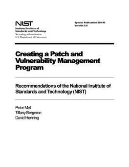Creating a Patch and Vulnerability Management Program