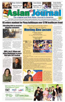Meeting Alex Lacson Dubbed by American Authori- Ties As a “Ringleader” in One of by Simeon G