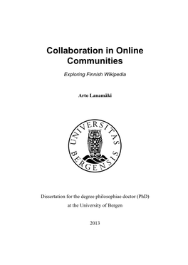 Collaboration in Online Communities