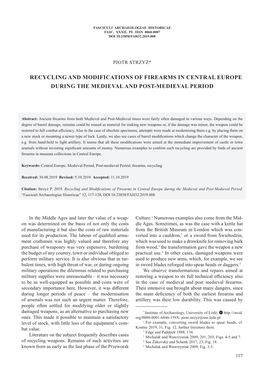 Recycling and Modifications of Firearms in Central Europe During the Medieval and Post-Medieval Period