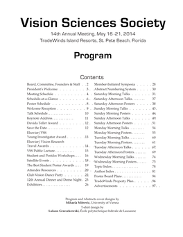 2014 Program Meeting Schedule