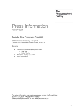 Press Information February 2009