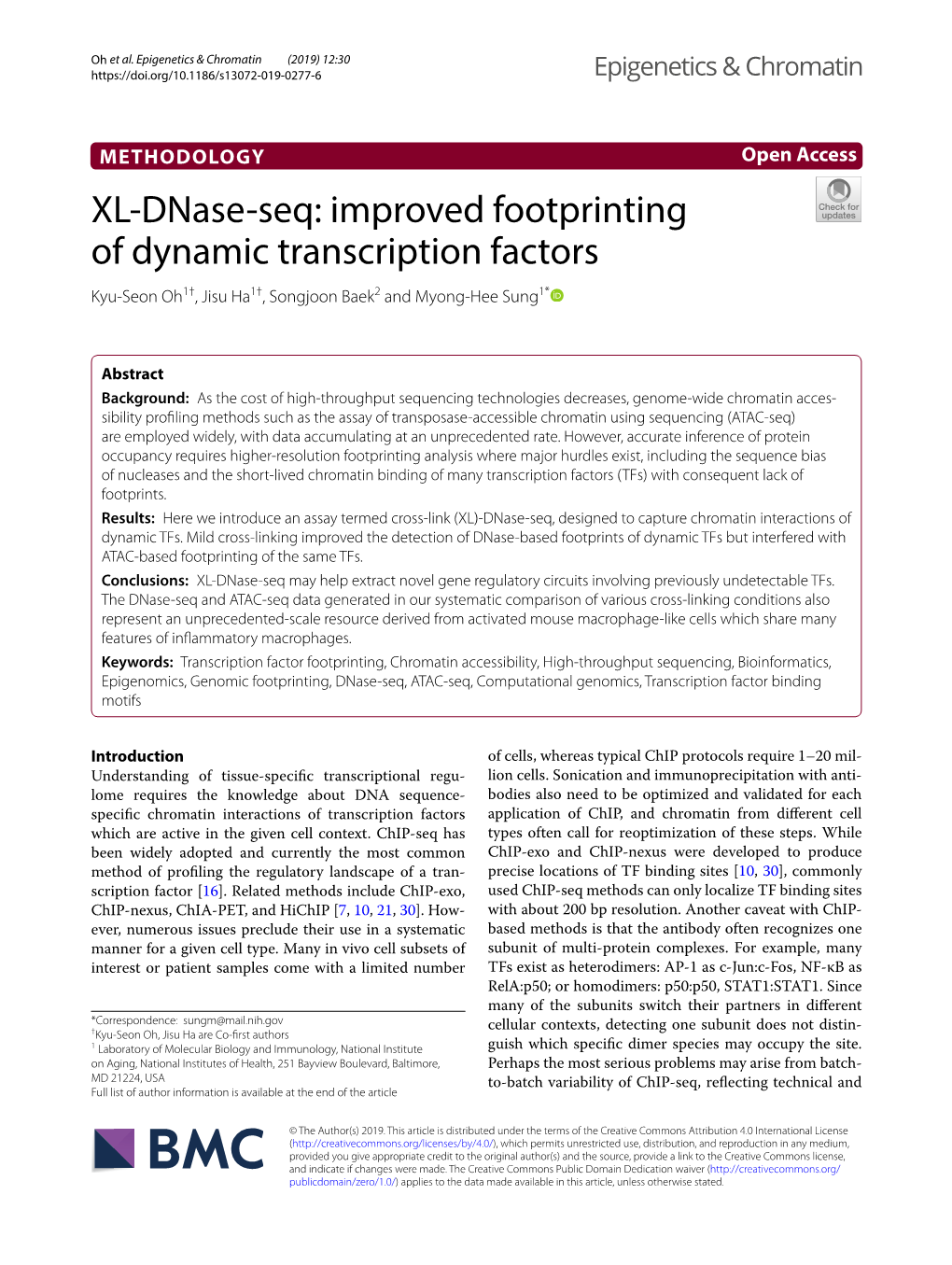 XL-Dnase-Seq: Improved Footprinting of Dynamic Transcription Factors