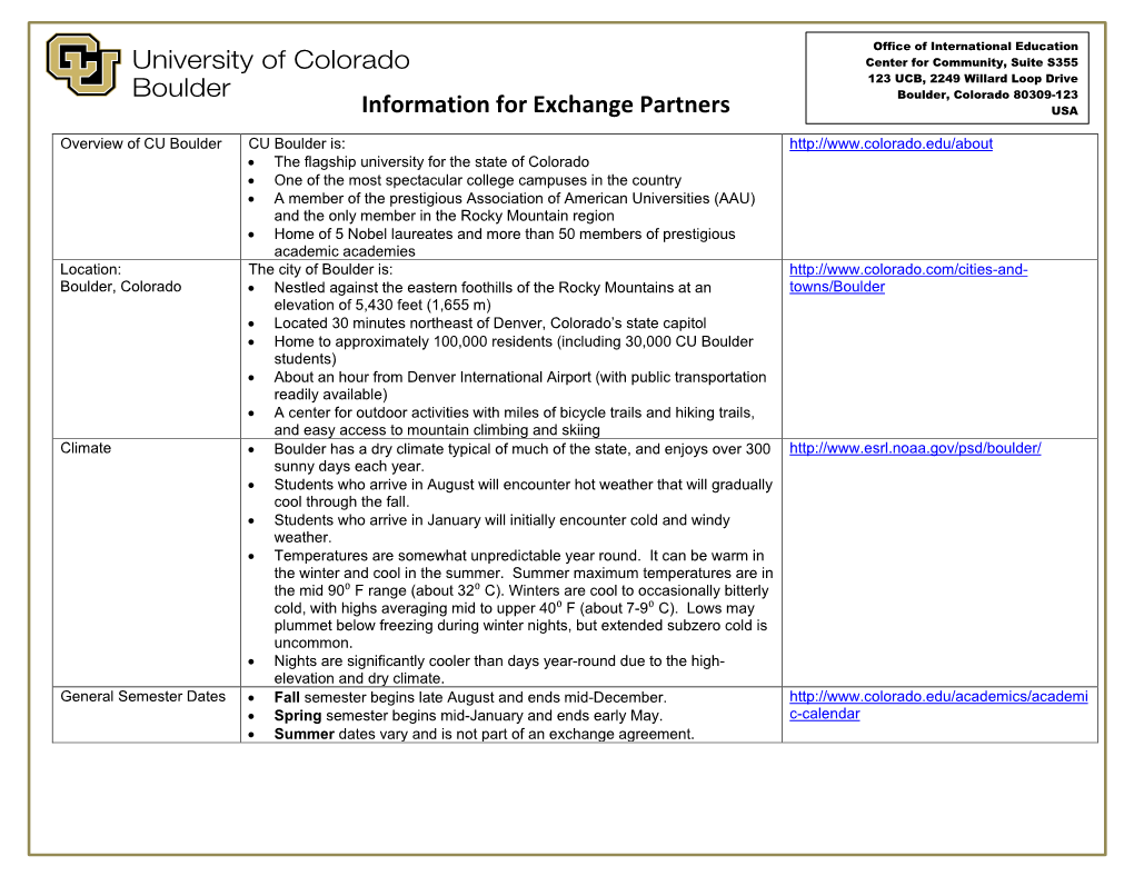 Information for Exchange Partners USA