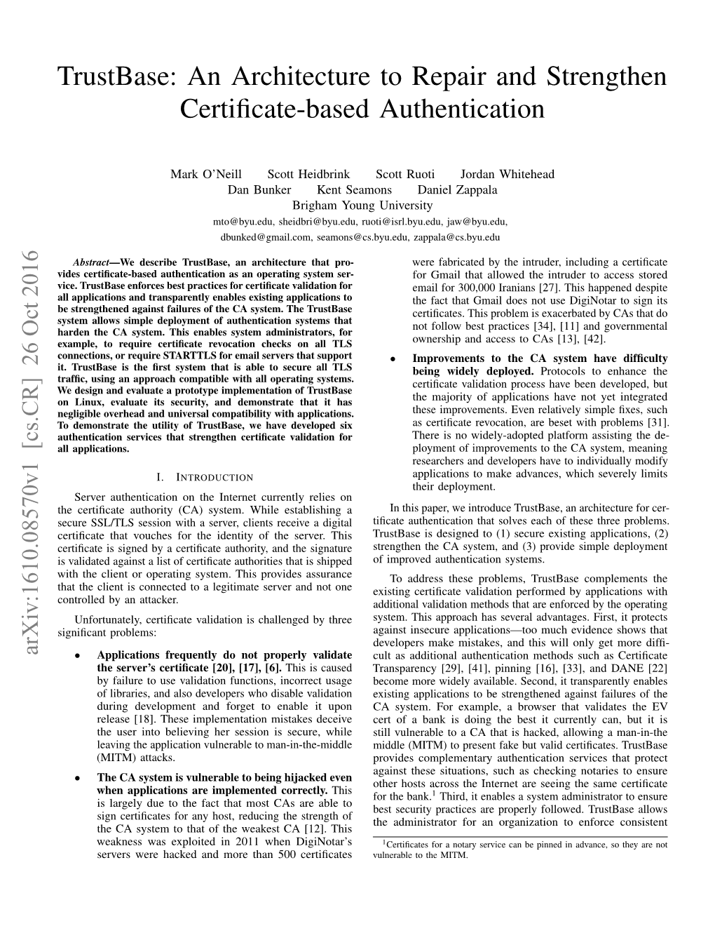 An Architecture to Repair and Strengthen Certificate-Based Authentication