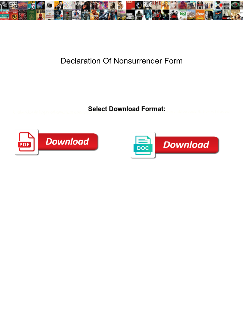 Declaration of Nonsurrender Form