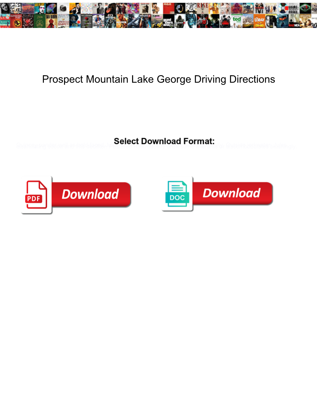 Prospect Mountain Lake George Driving Directions