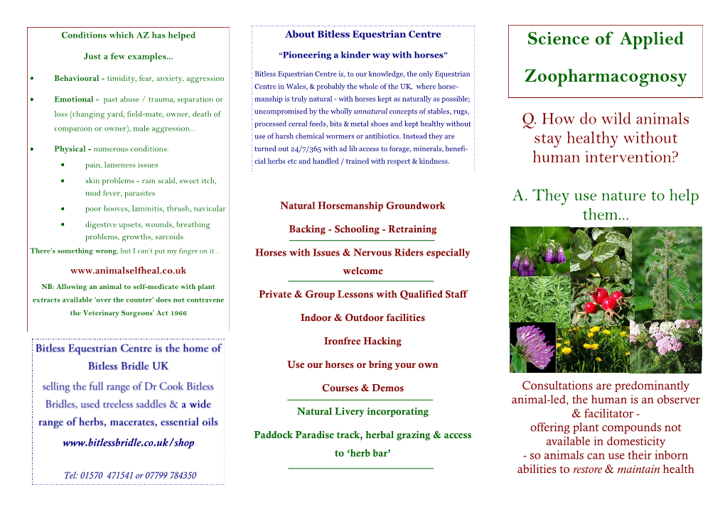 Science of Applied Zoopharmacognosy