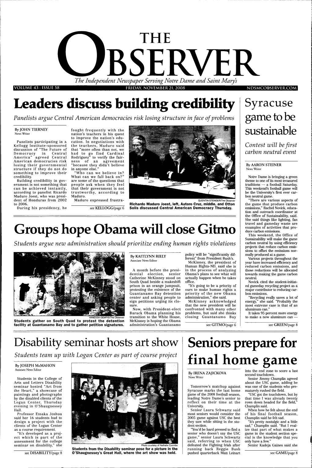 THE Leaders Discuss Building Credibility Groups Hope Obama Will