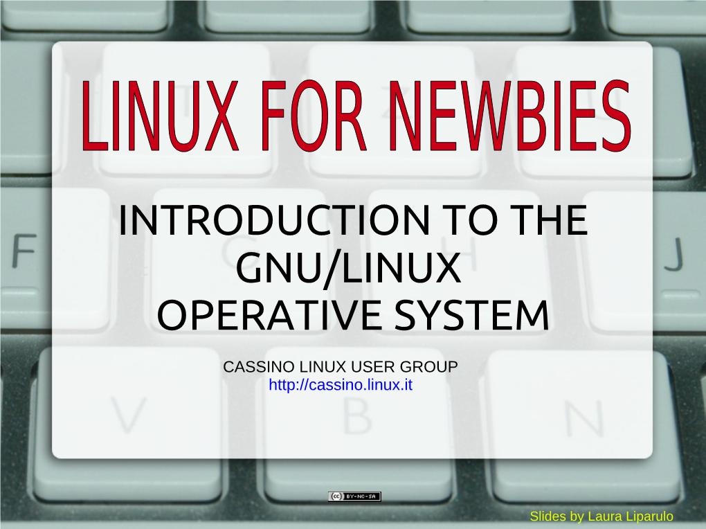 Introduction to the Gnu/Linux Operative System