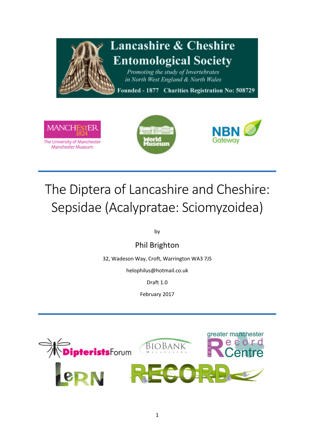 The Diptera of Lancashire and Cheshire: Sepsidae (Acalypratae: Sciomyzoidea)