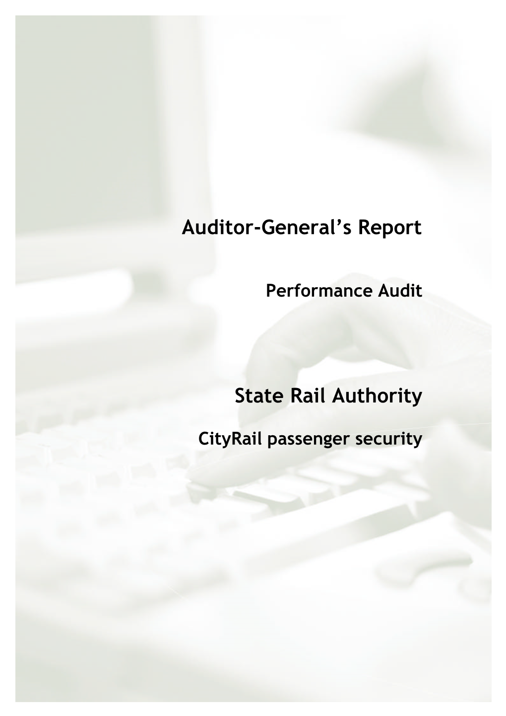 Auditor-General's Report State Rail Authority