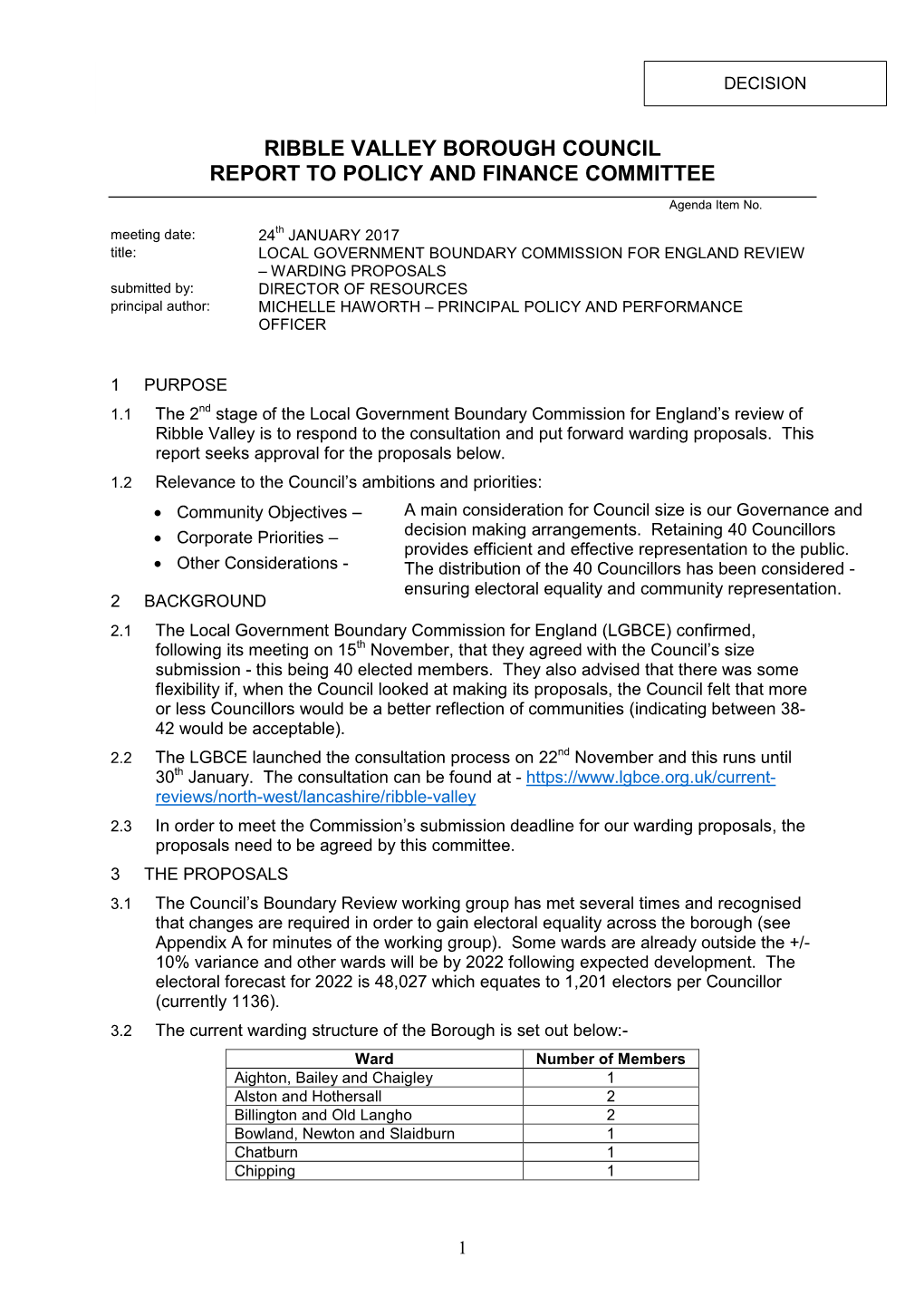 Local Government Boundary Commission for England Review