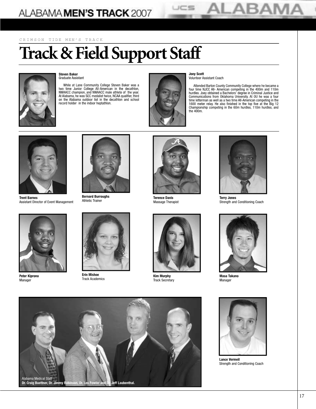Track & Field Support Staff