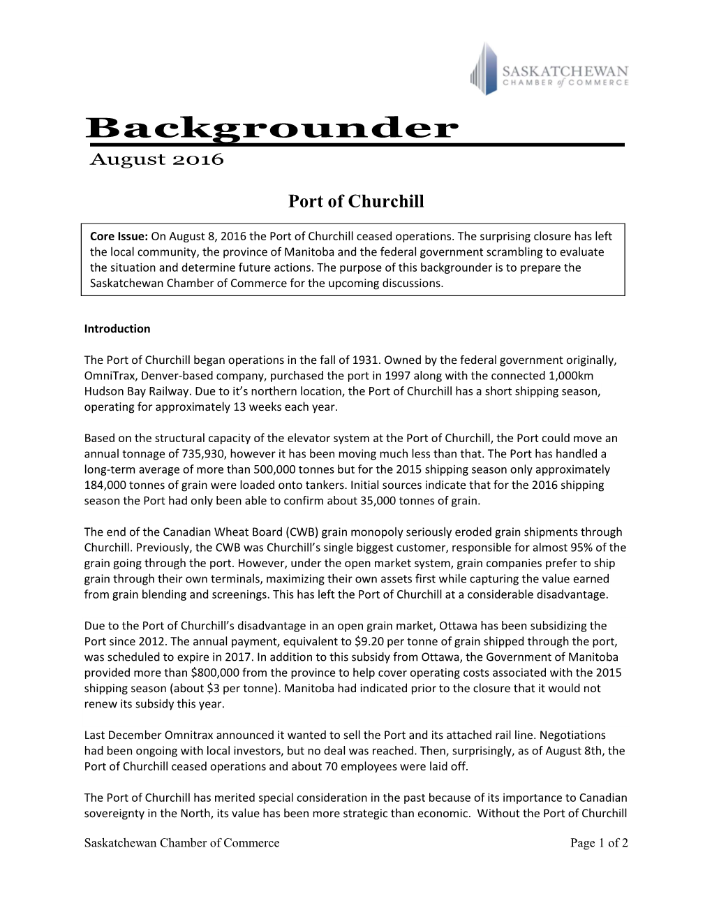 Backgrounder