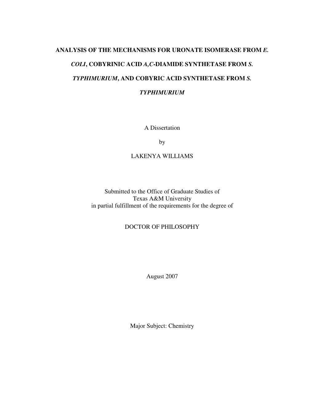 Analysis of the Mechanisms for Uronate Isomerase from E