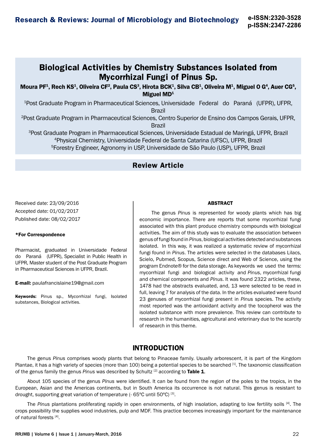 Biological Activities by Chemistry Substances Isolated from Mycorrhizal Fungi of Pinus Sp