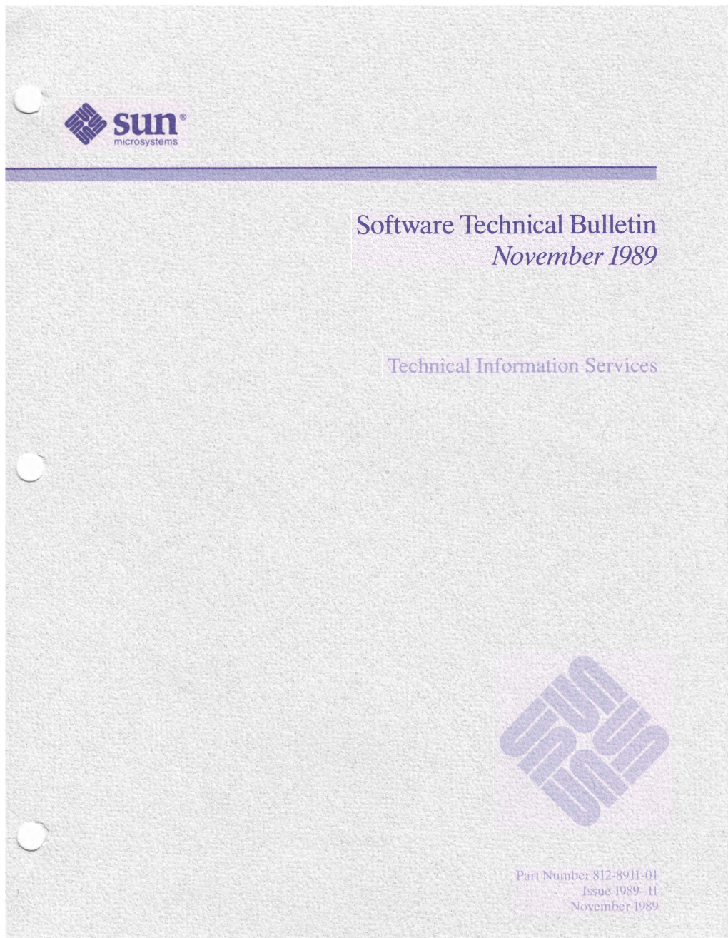 Software Technical Bulletin November 1989 812-8911-01