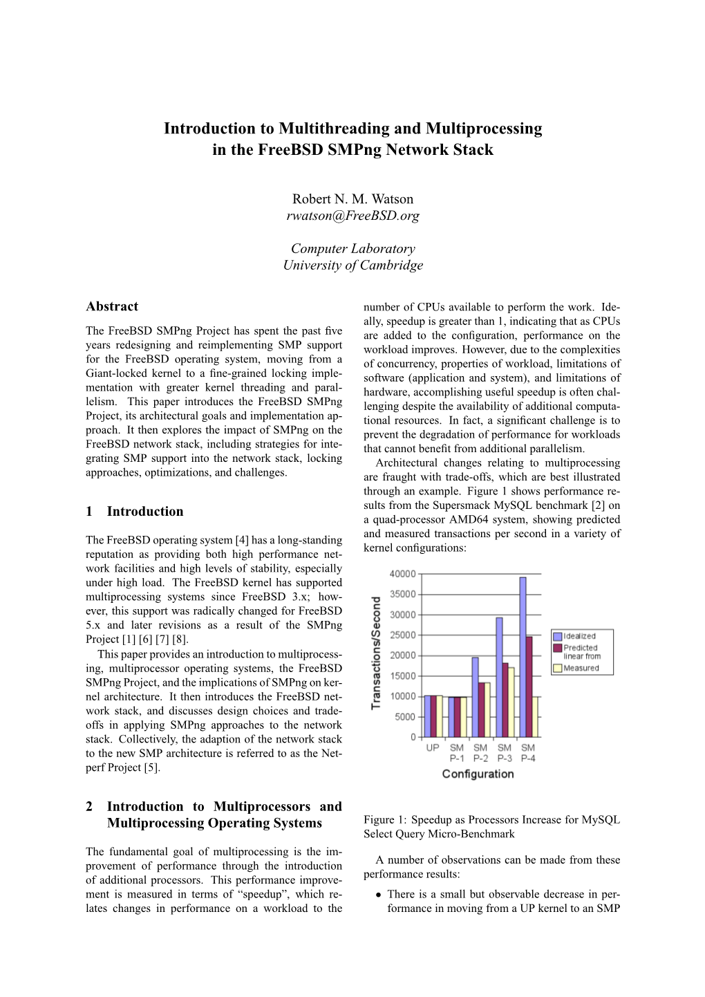 Introduction to Multithreading and Multiprocessing in the Freebsd Smpng Network Stack