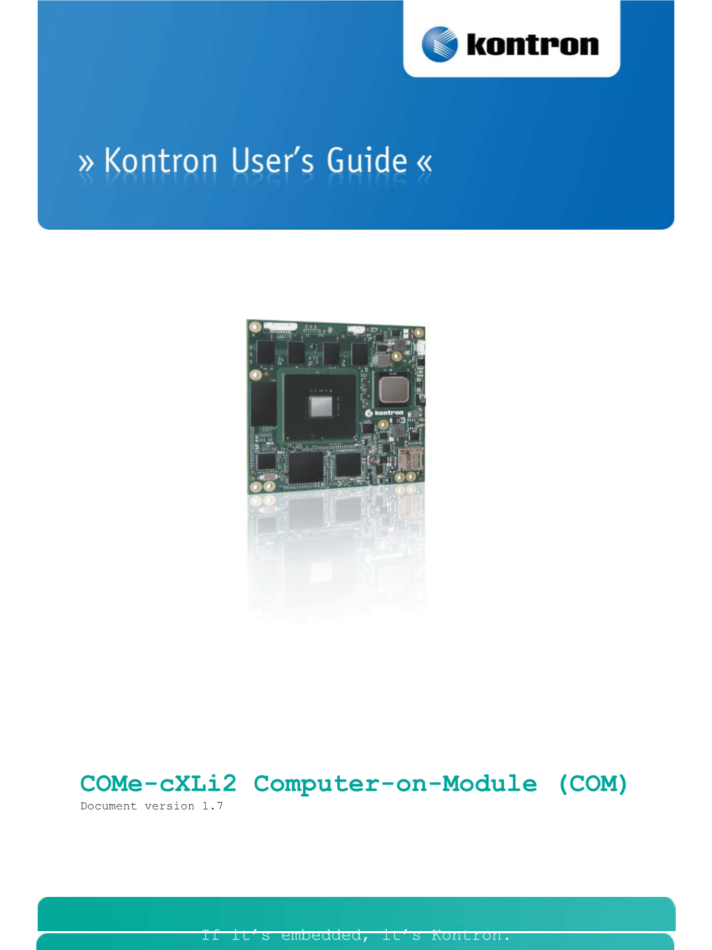 Come-Cxli2 Computer-On-Module (COM) Document Version 1.7