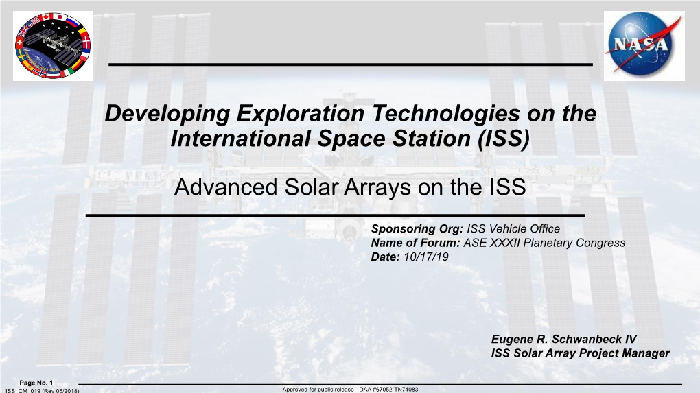 Advanced Solar Arrays on the ISS