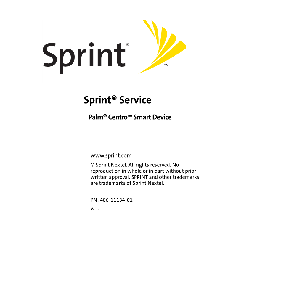 Sprint® Service Palm® Centro™Smart Device User Guide