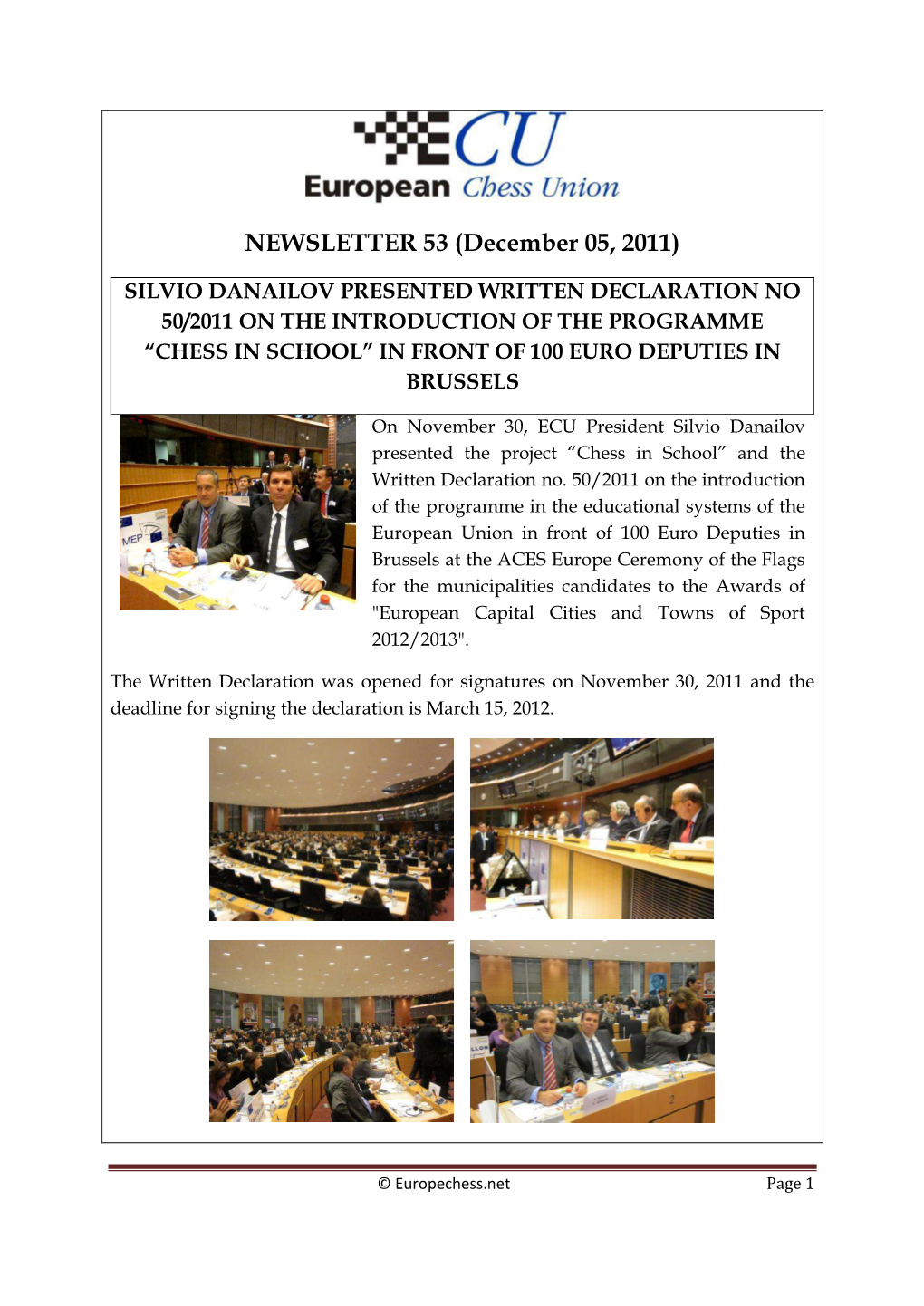 NEWSLETTER 53 (December 05, 2011)