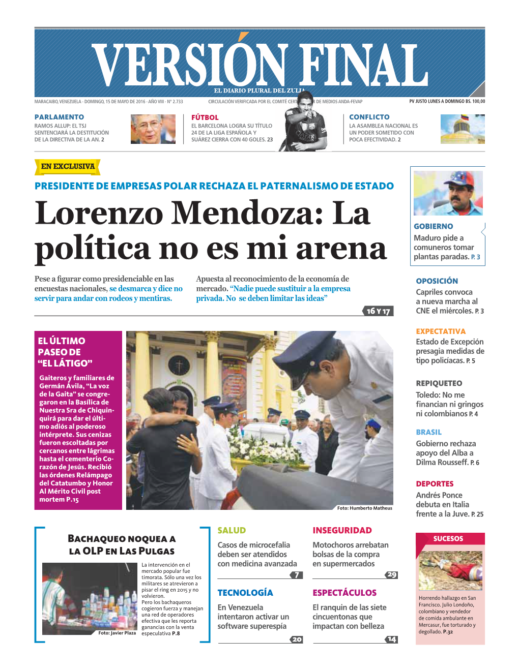 Lorenzo Mendoza: La GOBIERNO Maduro Pide a Comuneros Tomar Política No Es Mi Arena Plantas Paradas