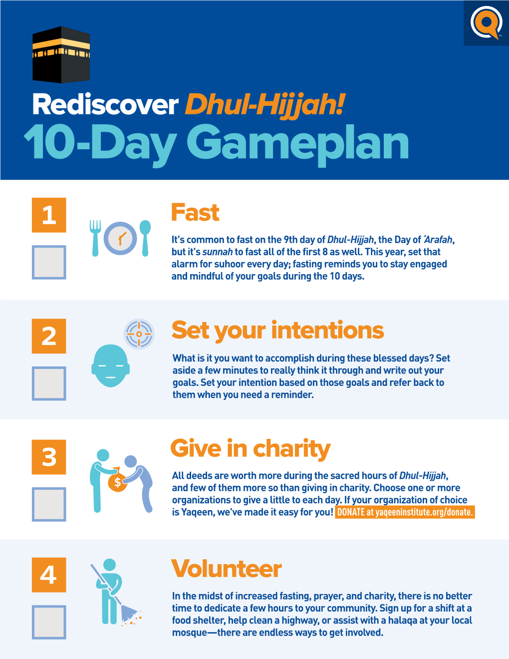 Dhul Hijjah 10 Day Game Plan / Checklist