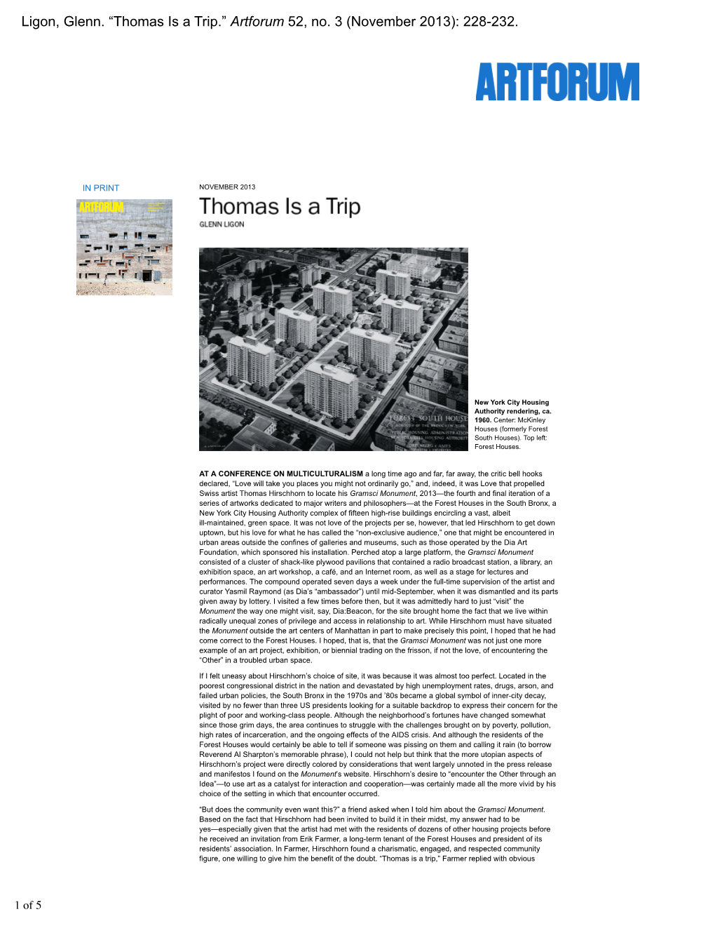 Artforum.Com / in Print