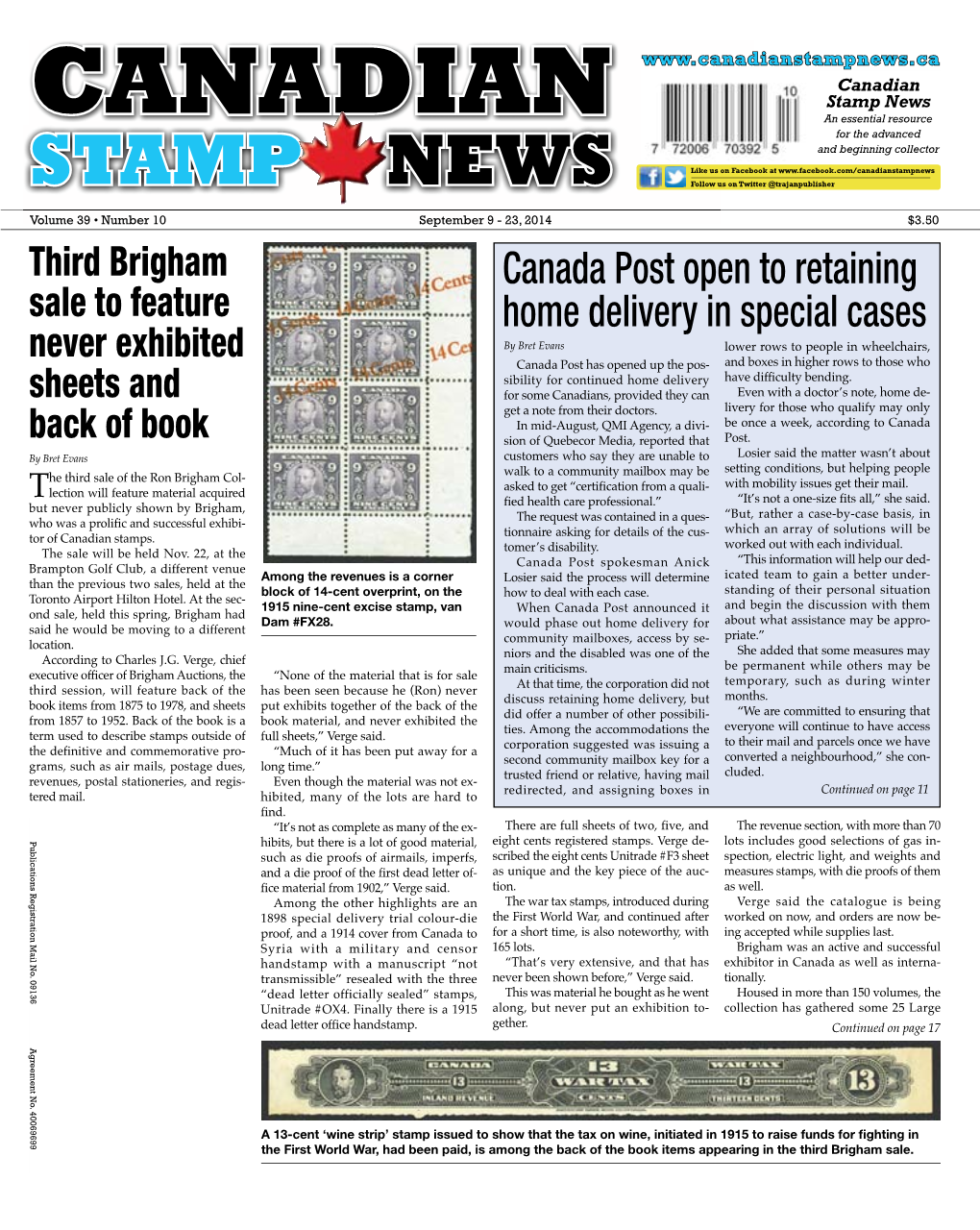Canadianstampnews.Ca Canadian Stamp News Canadian an Essential Resource for the Advanced and Beginning Collector