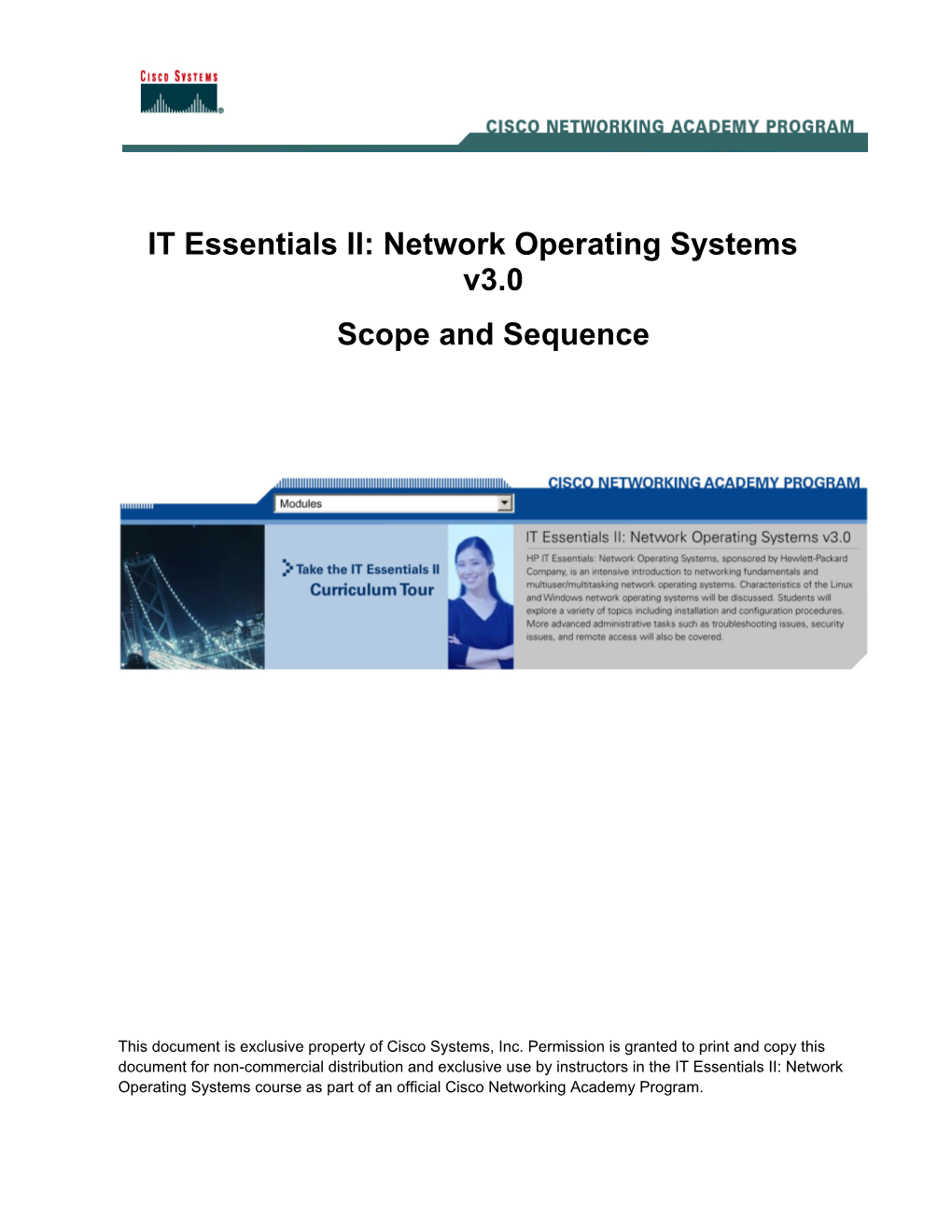 Network Operating Systems V3.0 Scope and Sequence