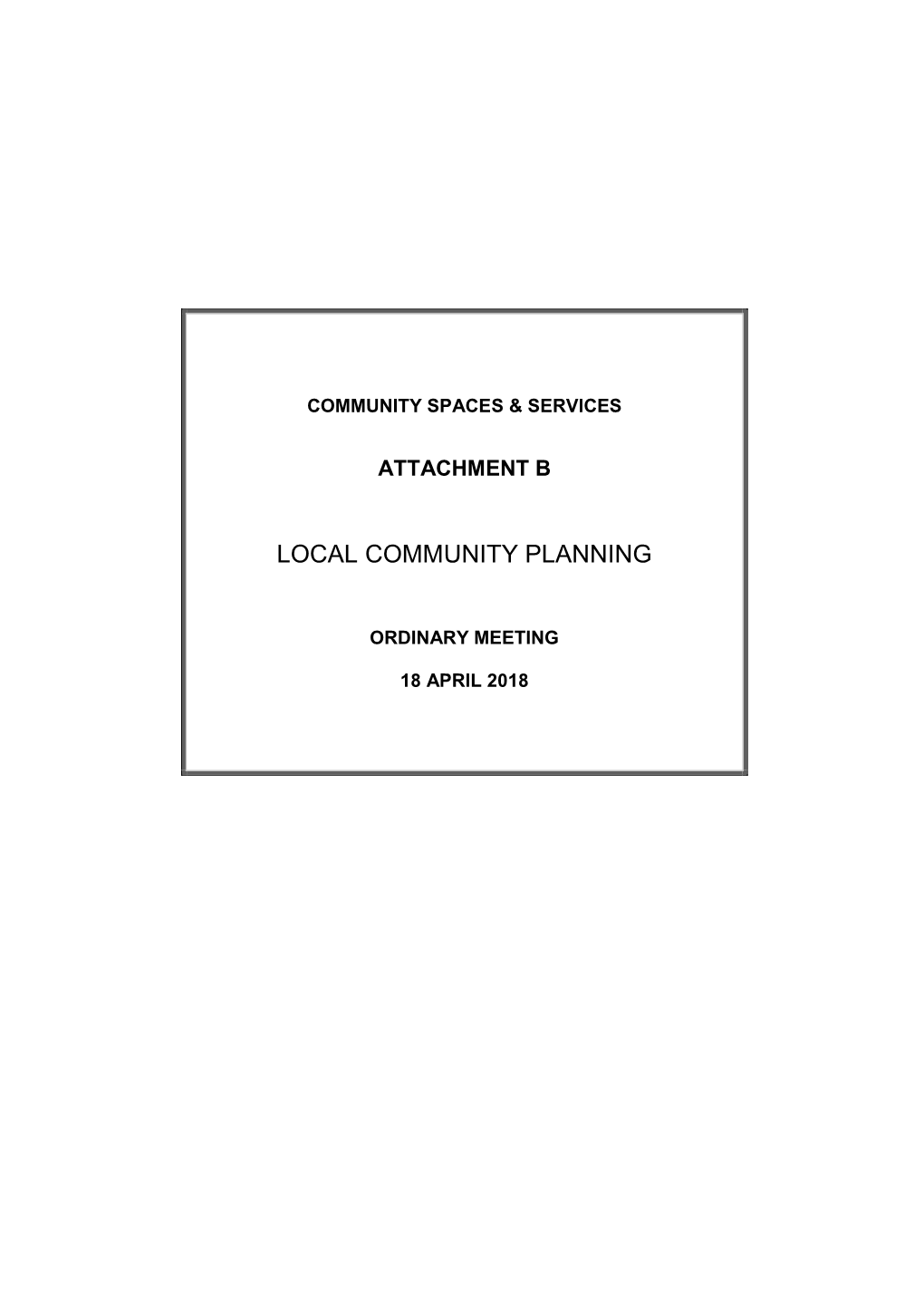 Local Community Planning