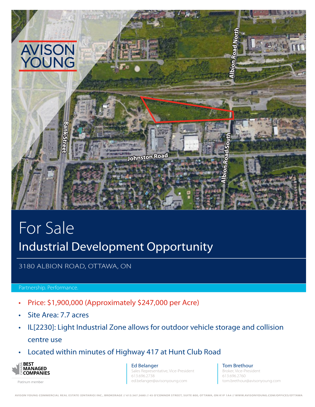 For Sale Industrial Development Opportunity