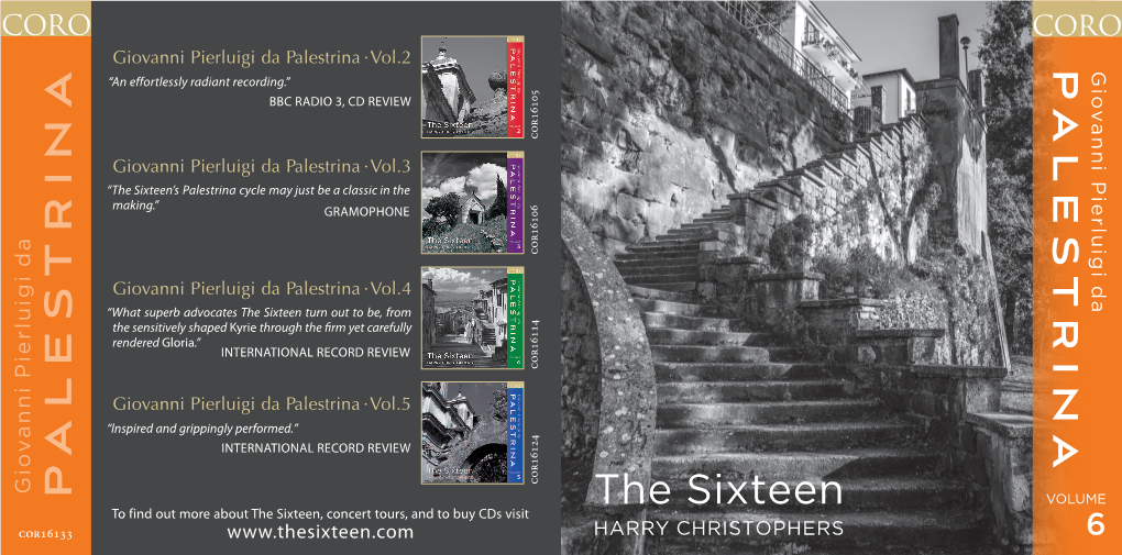 Palestrina · Vol.2 Palestrina Giovanni “An Effortlessly Radiant Recording.” BBC Radio 3, CD Review Cor16105