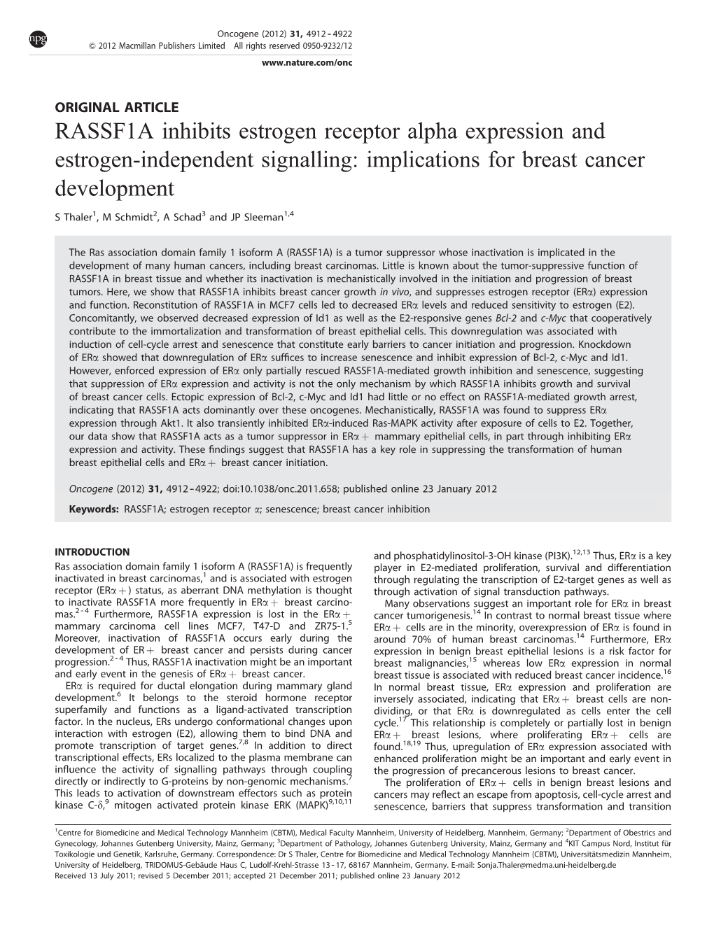 Implications for Breast Cancer Development