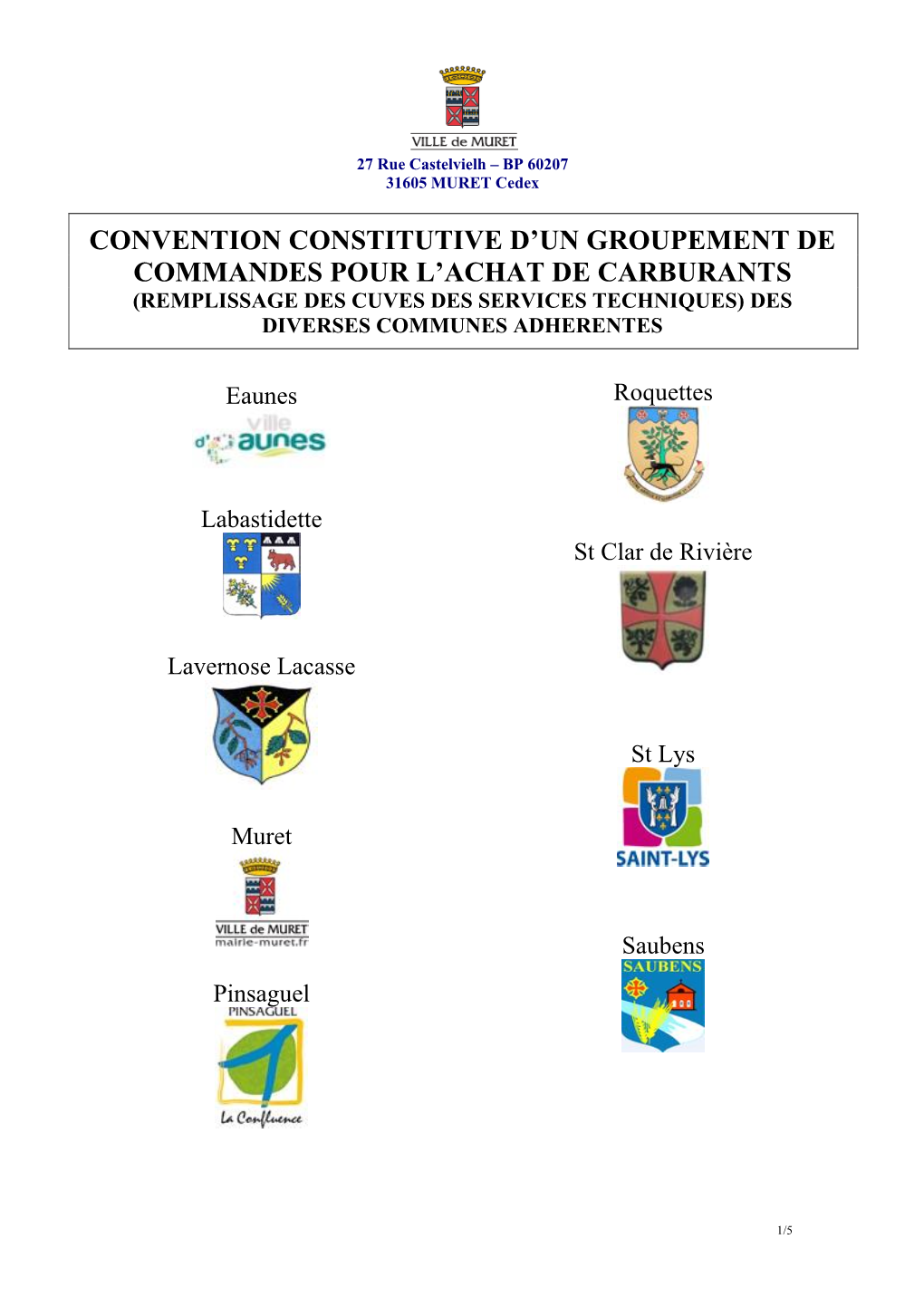 Convention Constitutive D'un Groupement