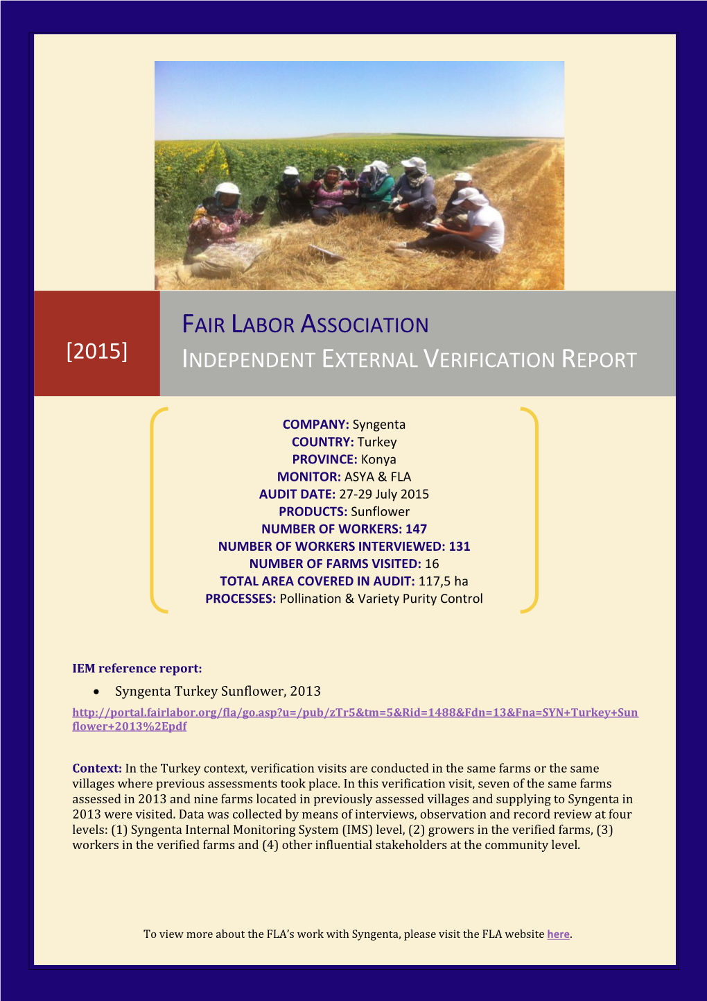 Fair Labor Association Independent External