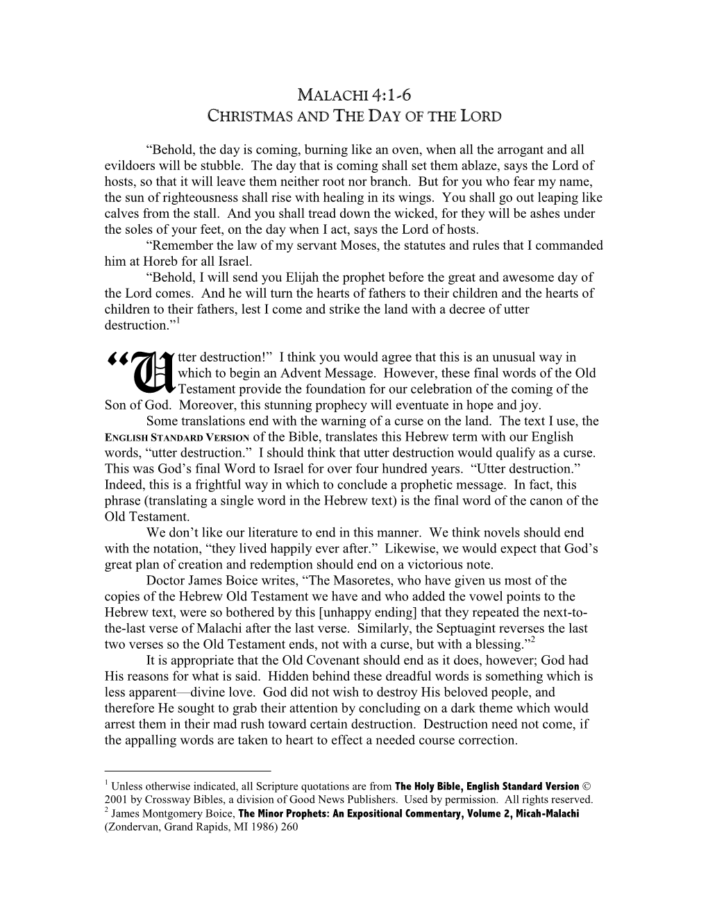 Malachi 4:1-6 Christmas and the Day of the Lord