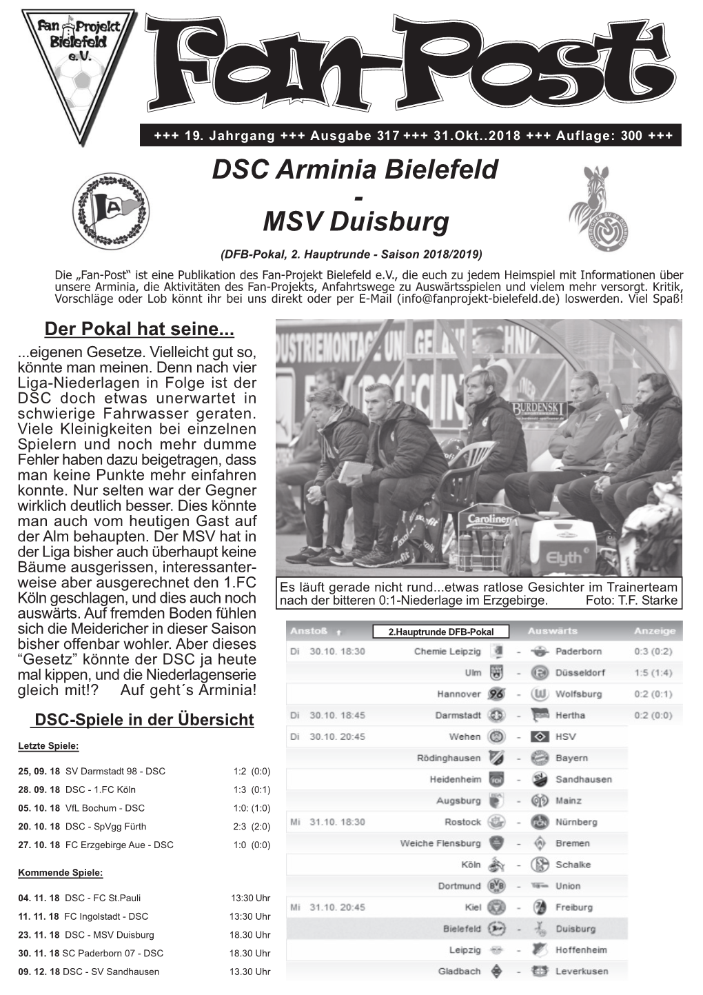 DSC Arminia Bielefeld - MSV Duisburg