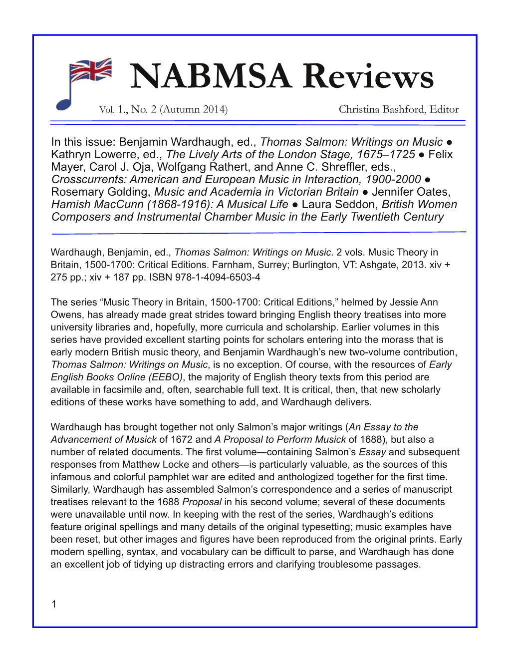 NABMSA Reviews Vol