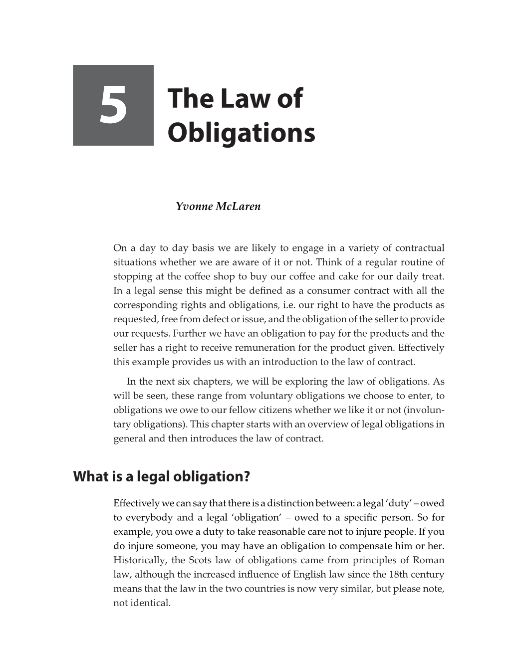 5 the Law of Obligations