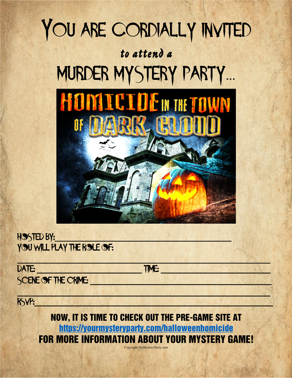 You Are Cordially Invited Murder Mystery Party…