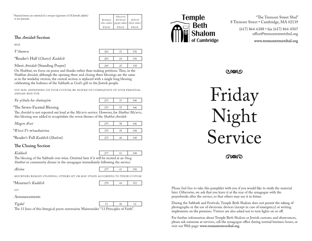 Friday Night Service