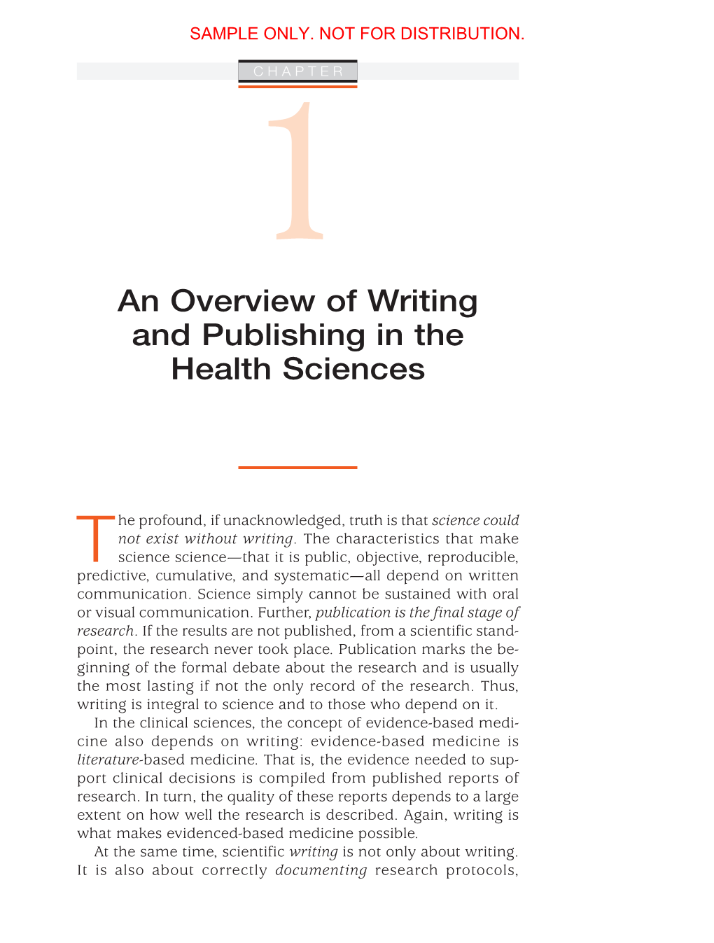 An Overview of Writing and Publishing in the Health Sciences