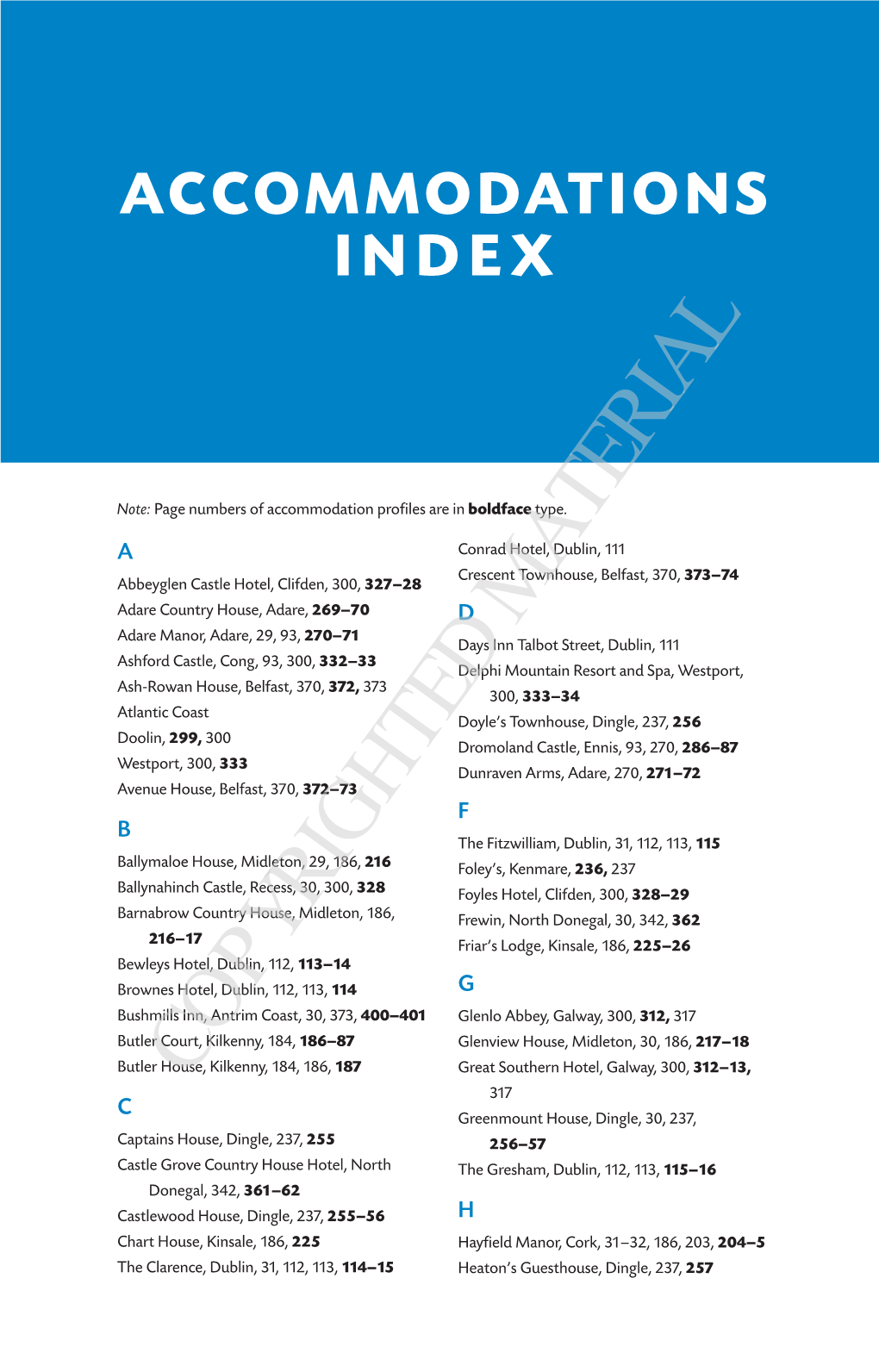 Restaurant Index